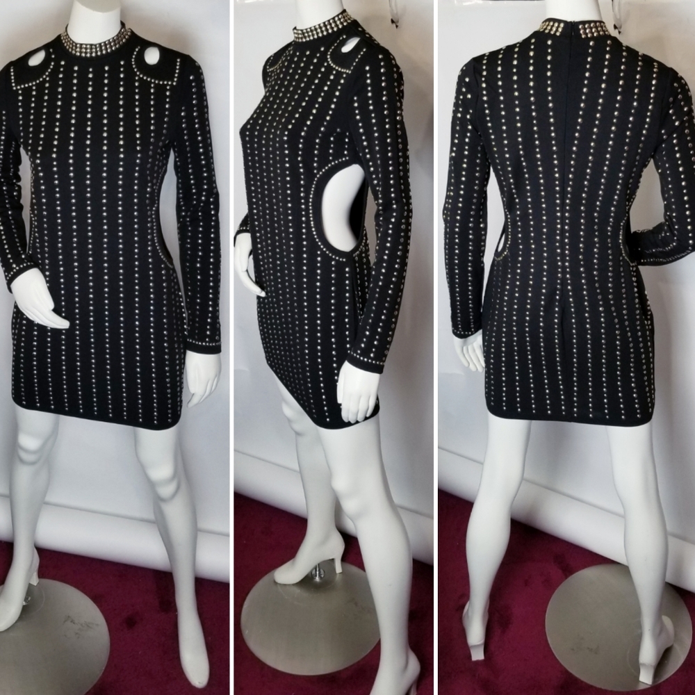 Studded Mini Dress - Picture 1 of 10